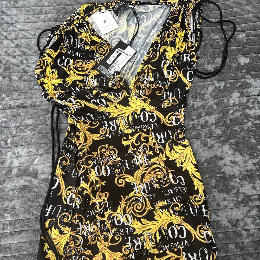Brand new Versace couture v neck dress